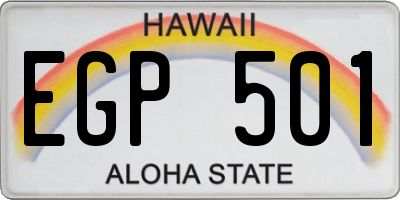 HI license plate EGP501