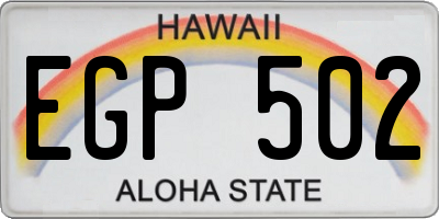 HI license plate EGP502
