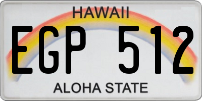 HI license plate EGP512