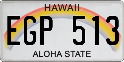 HI license plate EGP513