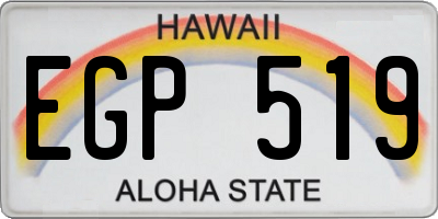 HI license plate EGP519