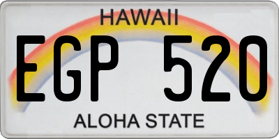 HI license plate EGP520