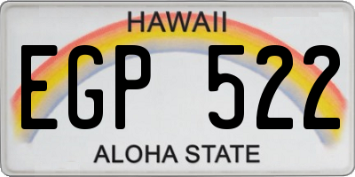 HI license plate EGP522