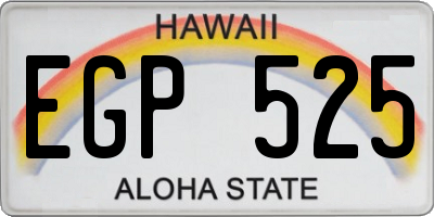 HI license plate EGP525