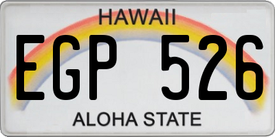 HI license plate EGP526