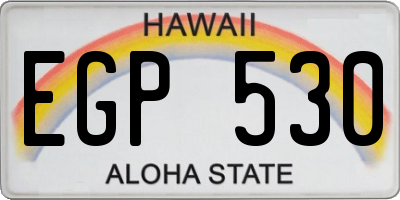 HI license plate EGP530