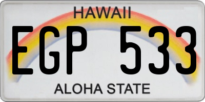 HI license plate EGP533