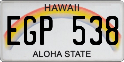 HI license plate EGP538