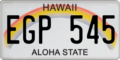 HI license plate EGP545