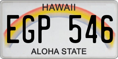 HI license plate EGP546