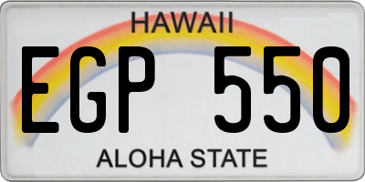 HI license plate EGP550