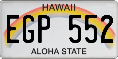 HI license plate EGP552