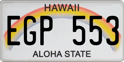 HI license plate EGP553