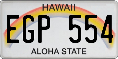 HI license plate EGP554