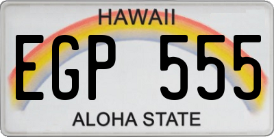 HI license plate EGP555