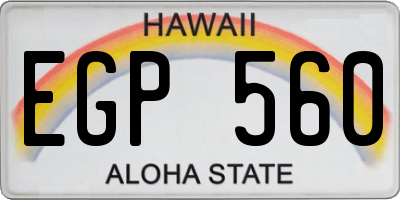 HI license plate EGP560