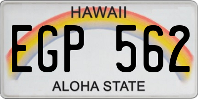 HI license plate EGP562