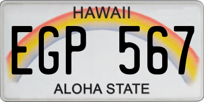 HI license plate EGP567