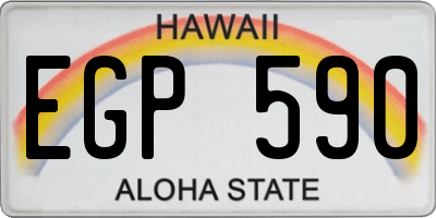HI license plate EGP590