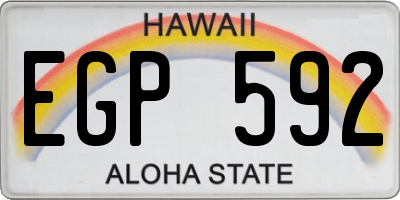 HI license plate EGP592