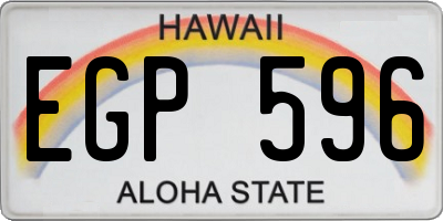 HI license plate EGP596
