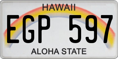 HI license plate EGP597