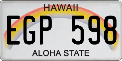 HI license plate EGP598