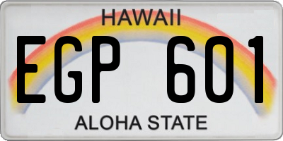 HI license plate EGP601