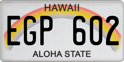 HI license plate EGP602