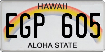HI license plate EGP605