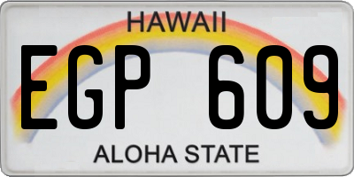 HI license plate EGP609
