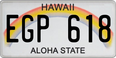 HI license plate EGP618