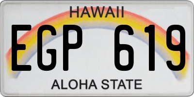 HI license plate EGP619