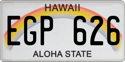 HI license plate EGP626