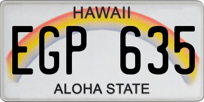HI license plate EGP635