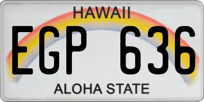 HI license plate EGP636
