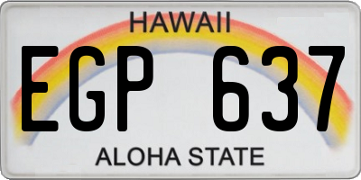 HI license plate EGP637