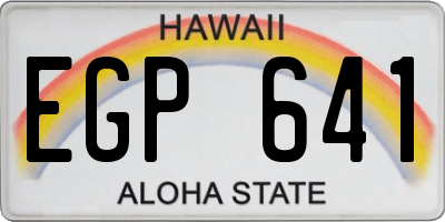 HI license plate EGP641