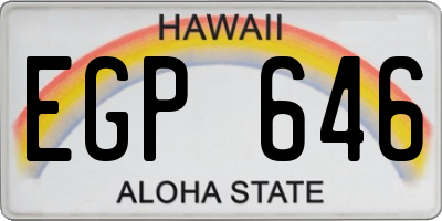 HI license plate EGP646