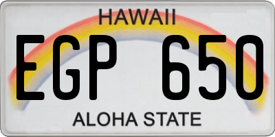 HI license plate EGP650