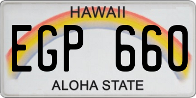 HI license plate EGP660