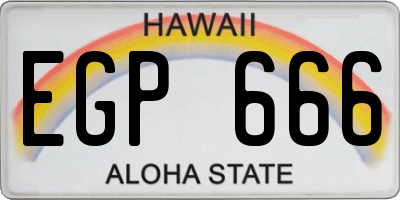 HI license plate EGP666