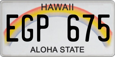 HI license plate EGP675
