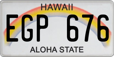 HI license plate EGP676