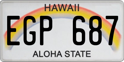 HI license plate EGP687