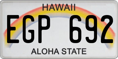 HI license plate EGP692