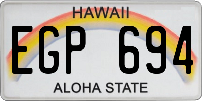 HI license plate EGP694