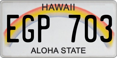 HI license plate EGP703