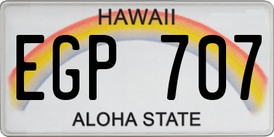 HI license plate EGP707