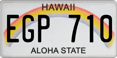 HI license plate EGP710